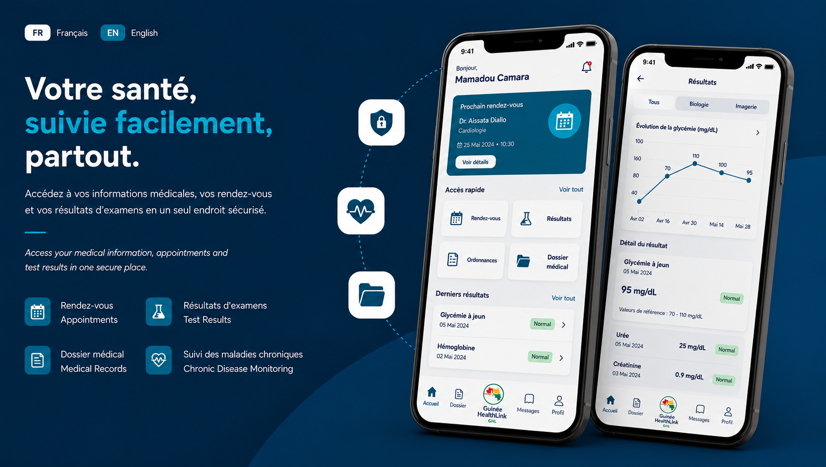 Guinée HealthLink mobile experience